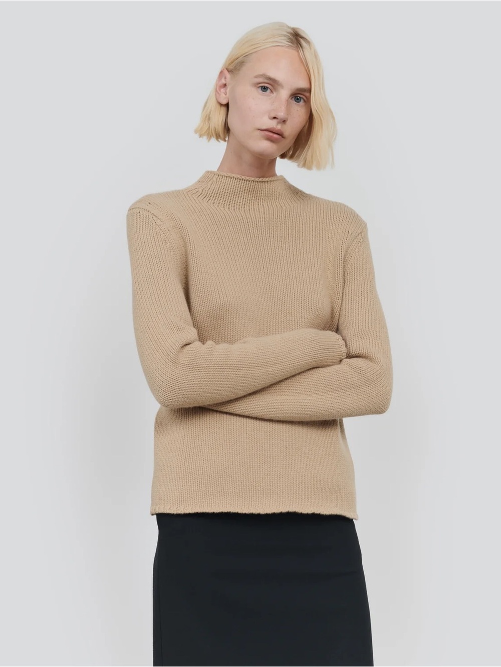 440ME Cotton Wool Mock Neck Sweater